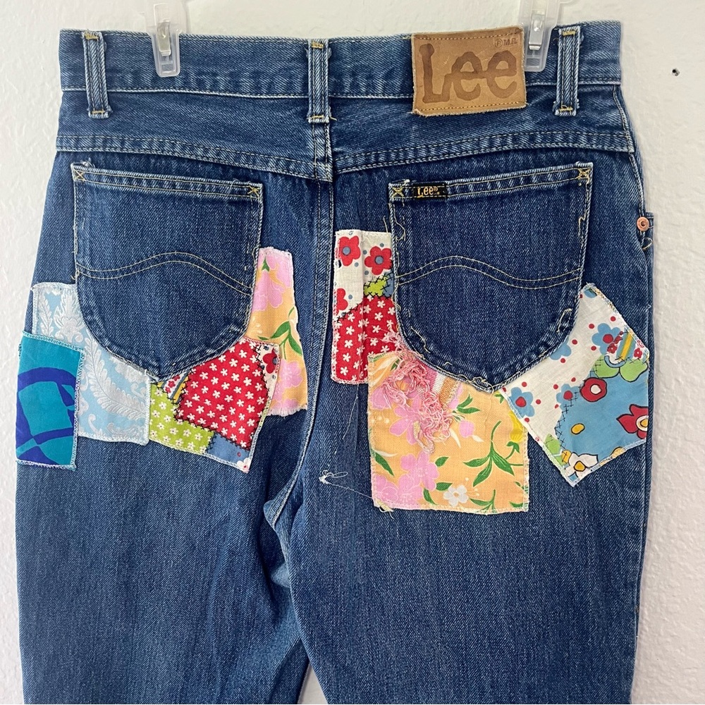 Lee Vintage Patchwork High Rise Crop Jeans - Picture 8 of 16